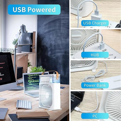 Portable USB Air Cooler Fan with Mist